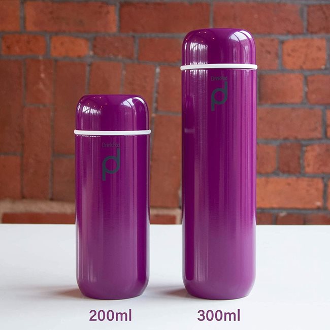 Термоизолирана бутилка от неръждаема стомана, 200 ml, "DrinkPod", лилаво - Grunwerg