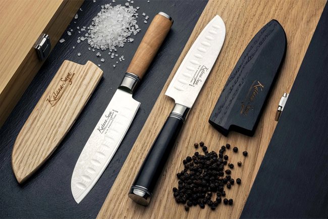 Нож Santoku, стомана, 12 см, "Katana Saya" - Grunwerg