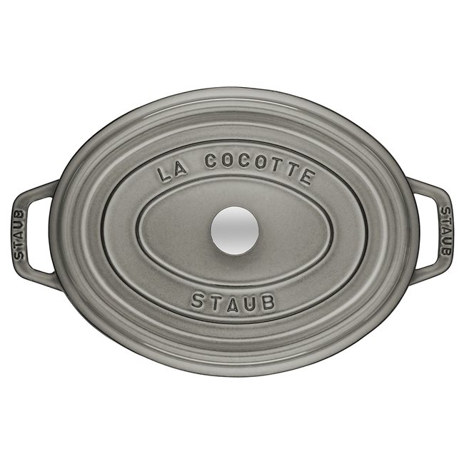 Овален съд за готвене Cocotte от чугун 37 см/8 л, <<Графитно сиво>> - Staub