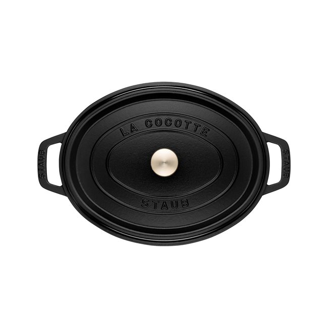 Овална тенджера за готвене Cocotte, изработена от чугун, 23 см/2,35 л, Black - Staub