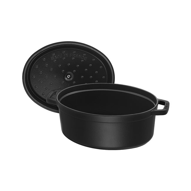 Овална тенджера за готвене Cocotte, изработена от чугун, 23 см/2,35 л, Black - Staub