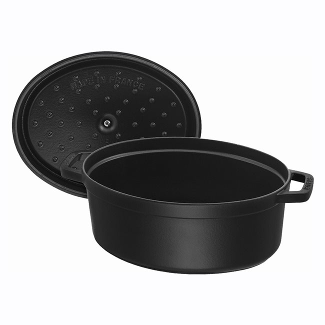 Овална тенджера за готвене Cocotte, изработена от чугун 37 см/8 л, Black - Staub