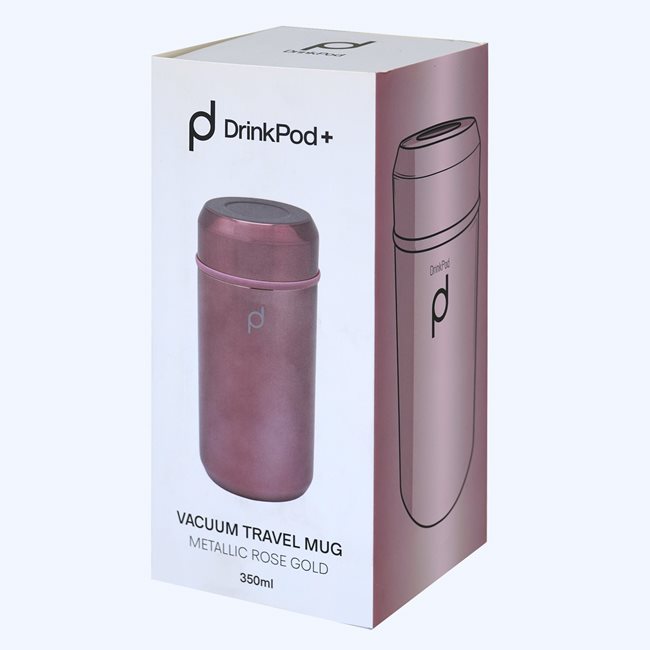 Термоизолационна бутилка от неръждаема стомана, "DrinkPod", 350 мл, "Метална роза" - Grunwerg