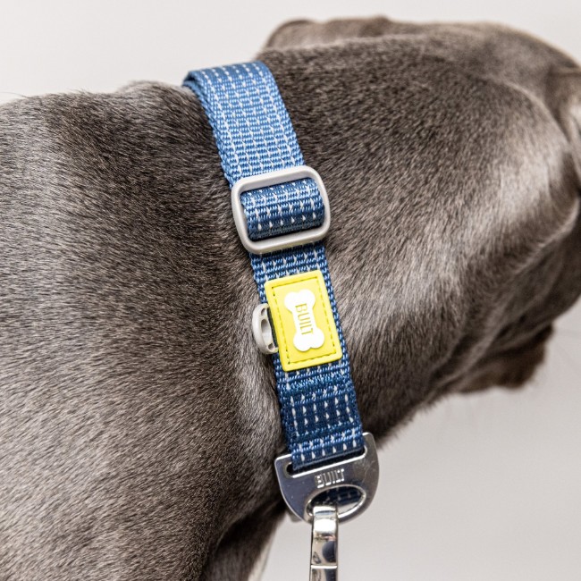 Светлоотразителен нашийник за куче, голям, син - Built Pet