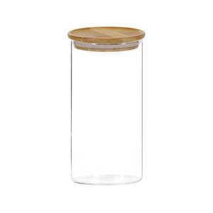 Буркан за съхранение, стъклен, 1200 мл, с бамбуков капак - Kesper