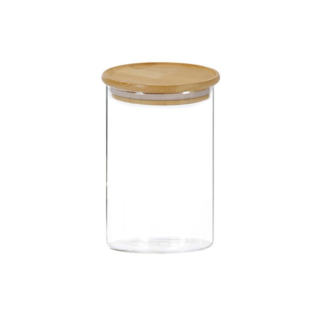 Буркан за съхранение, стъклен, 800 мл, с бамбуков капак - Kesper