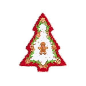Поднос във формата на елха, порцелан, 25,5 × 20,5 см, "Fancy Gingerbread" - Nuova R2S