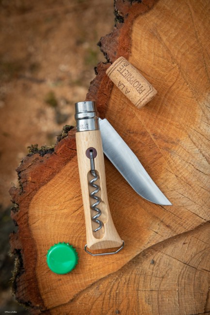 Нож N°10 от неръждаема стомана, с тирбушон, 10 см - Opinel