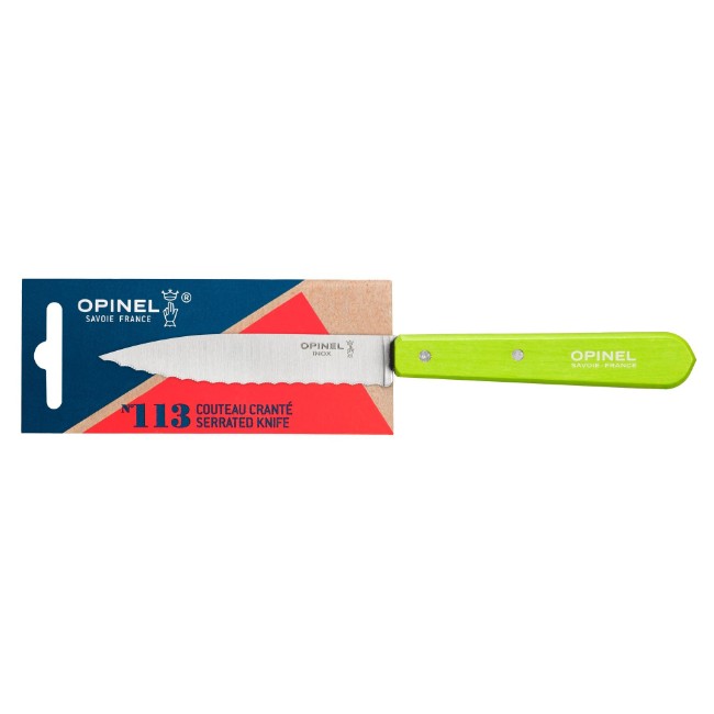 Нож с назъбено острие N°113, неръждаема стомана, 10 см, "Les Essentiels", Apple - Opinel