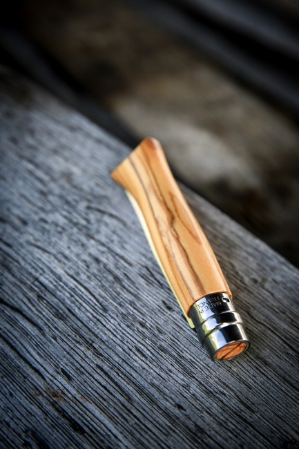 N°08 джобно ножче, неръждаема стомана, 8,5 см, "Tradition Luxe", маслина - Opinel