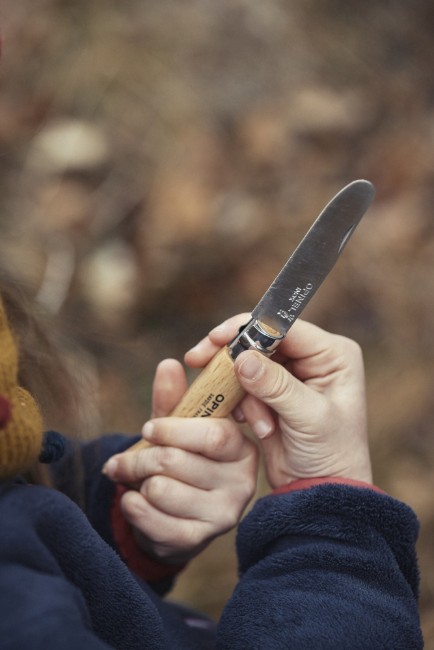 Джобен нож, неръждаема стомана, 8 см, "My first", Natural - Opinel