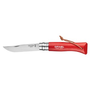 N°08 джобно ножче, неръждаема стомана, 8,5 см, "Colorama", червено - Opinel