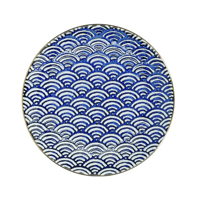 Порцеланова чиния, 22 см, "Satori", Seigaiha Wave - Mikasa