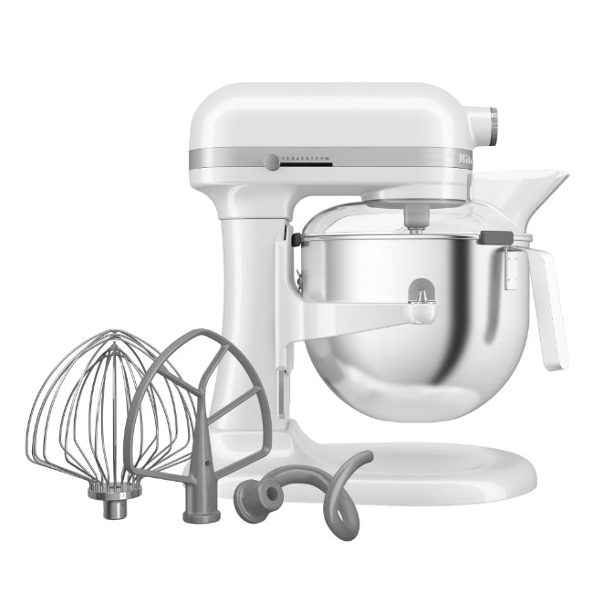 Миксер с повдигаща се купа, 6,6 л, модел HEAVY DUTY, White - KitchenAid