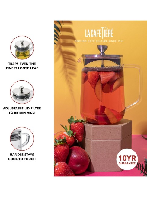 Чайник Infuser, боросиликатно стъкло, 1.1L - La Cafetière