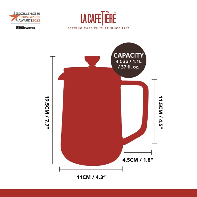 Чайник Infuser, боросиликатно стъкло, 1.1L - La Cafetière