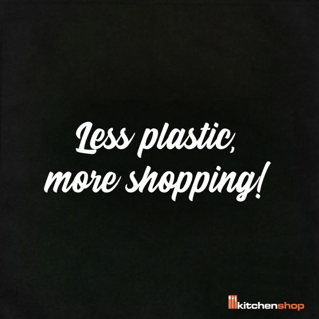 “По-малко пластмаса, повече пазаруване!” пазарска чанта