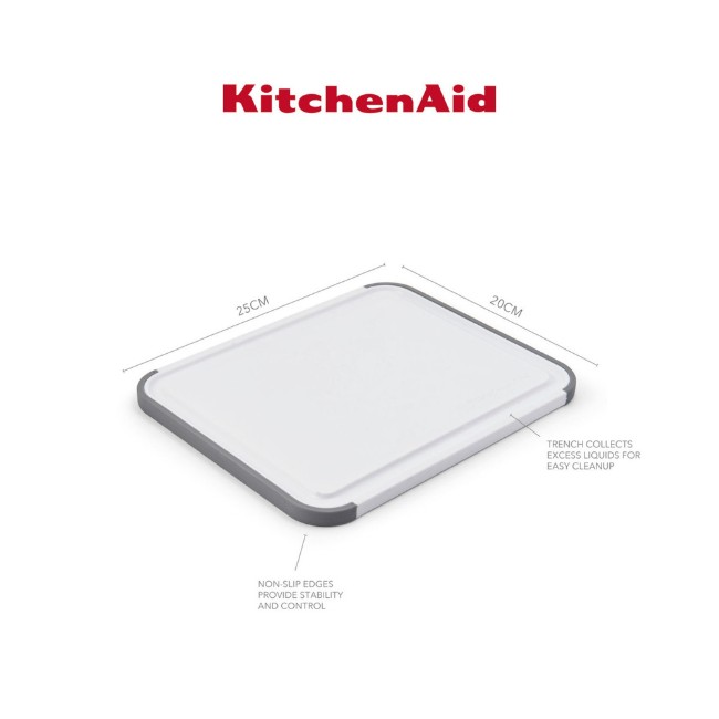 Неплъзгаща се дъска за рязане, полипропилен, 25x20 см - KitchenAid