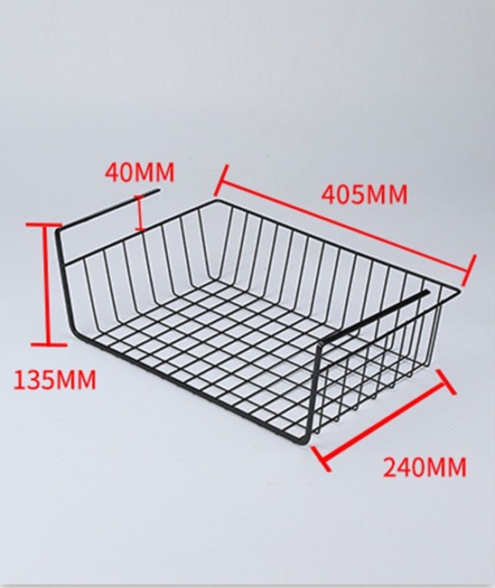 Висяща кошница под рафт, въглеродна стомана, 40,5 x 25,5 x 13,5 см - Zokura