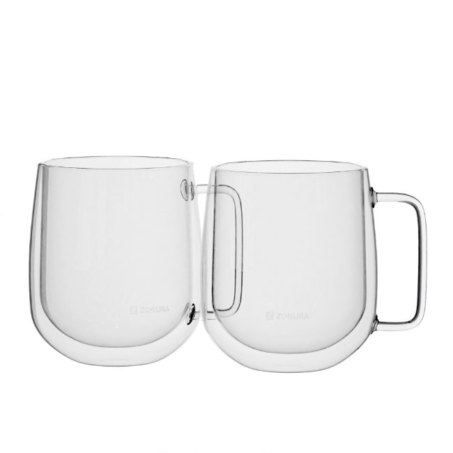 Комплект от 2 стъклени чаши, двустенни, 450 мл - Zokura