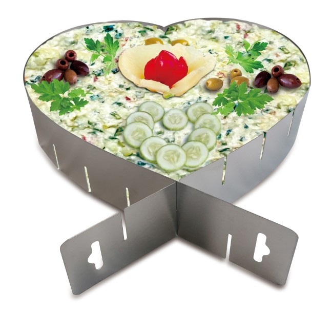 Регулируем ринг за торта във формата на сърце, неръждаема стомана, 15/28x8см - Zokura