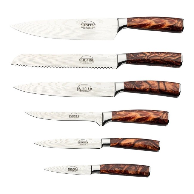 Комплект ножове Rockingham Forge Sunrise от 7 части, Amber - Grunwerg