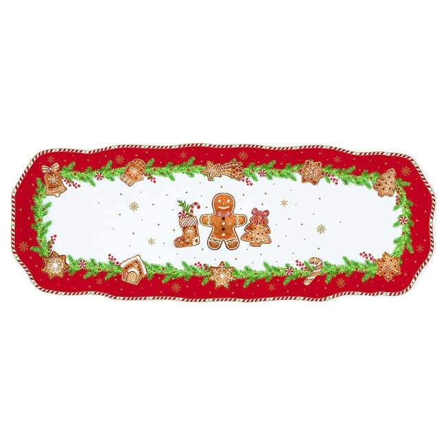 Плато за сервиране, порцелан, 37 × 14 см, "Fancy Gingerbread" - Nuova R2S