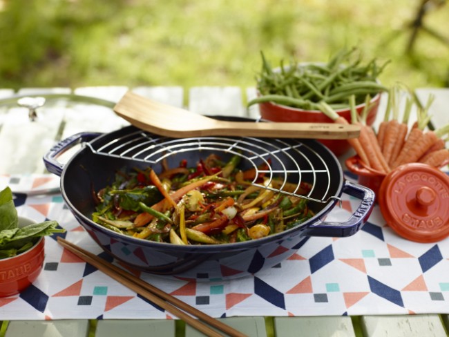 Wok 30 см, цвят "Dark Blue" - Staub