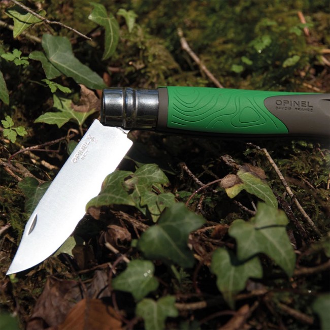Джобен нож N°12, с екстрактор за кърлежи, "Explore", Green - Opinel