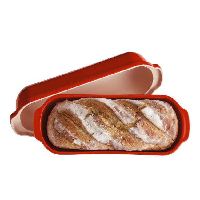 Тава за печене на хляб Batard, керамична, 39x16,5 см/4,5 л, Poppy Red Limited Edition - Emile Henry