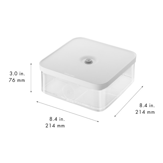 Квадратен контейнер за храна, пластмаса, 21,4 х 21,4 х 7,6 см, 1,6 л, "Cube" - Zwilling