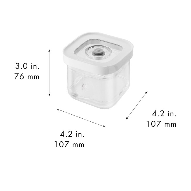 Квадратен контейнер за храна, пластмаса, 10,7 х 10,7 х 7,6 см, 0,32 л, "Cube" - Zwilling