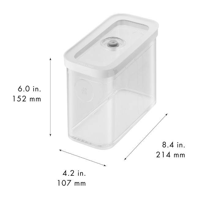 Правоъгълен съд за храна, пластмасов, 21,4 х 10,7 х 15,2 см, 1,8 л, "Cube" - Zwilling