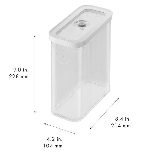 Правоъгълен съд за храна, пластмасов, 21,4 х 10,7 х 22,8 см, 2,9 л, "Cube" - Zwilling
