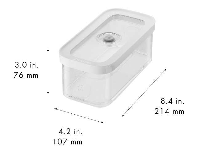 Правоъгълен съд за храна, пластмасов, 21,4 х 10,7 х 7,6 см, 0,7 л, "Cube" - Zwilling
