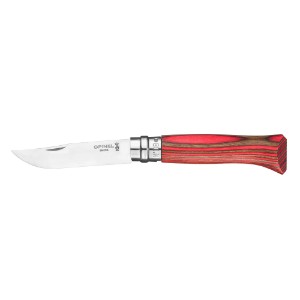 Джобен нож N°08, неръждаема стомана, 8.5см, "Tradition Luxe", Red Birch - Opinel