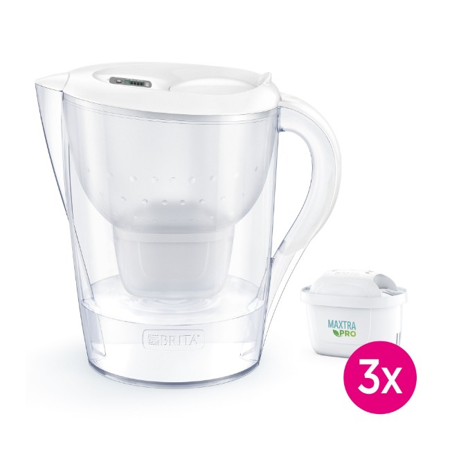 BRITA Marella XL 3.5 L стартов пакет + 3 филтъра Maxtra PRO (бял)