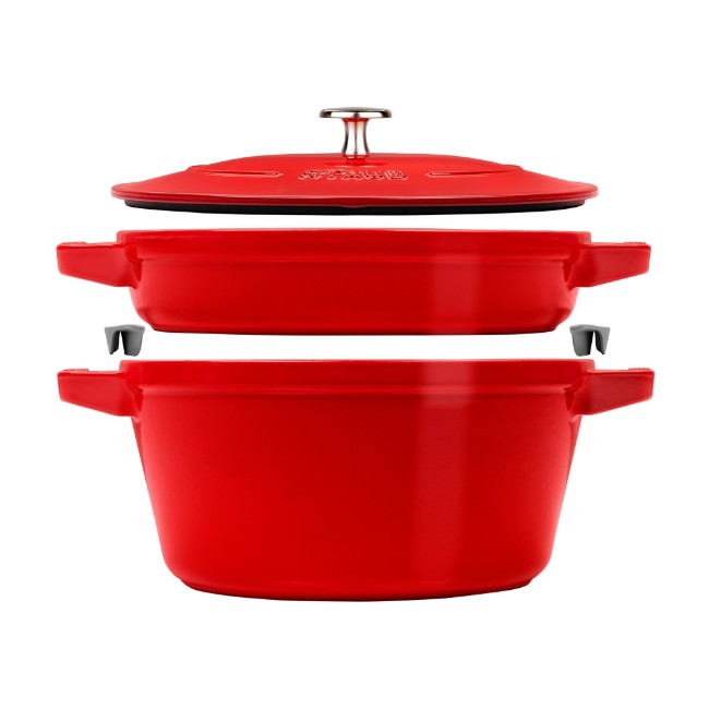 Комплект 2 съдове Cocotte, 24 см, чугун, Cherry - Staub