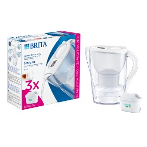 BRITA Marella 2.4L стартов пакет + 3 филтъра Maxtra PRO (бял)