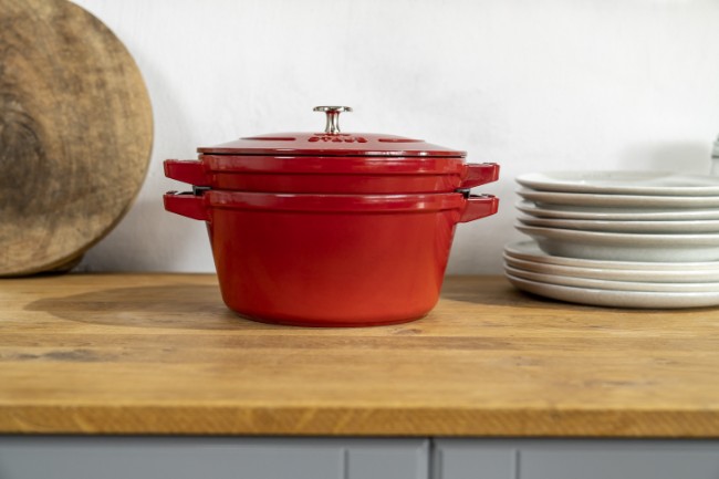 Комплект 2 съдове Cocotte, 24 см, чугун, Cherry - Staub