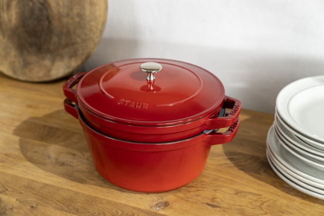 Комплект 2 съдове Cocotte, 24 см, чугун, Cherry - Staub