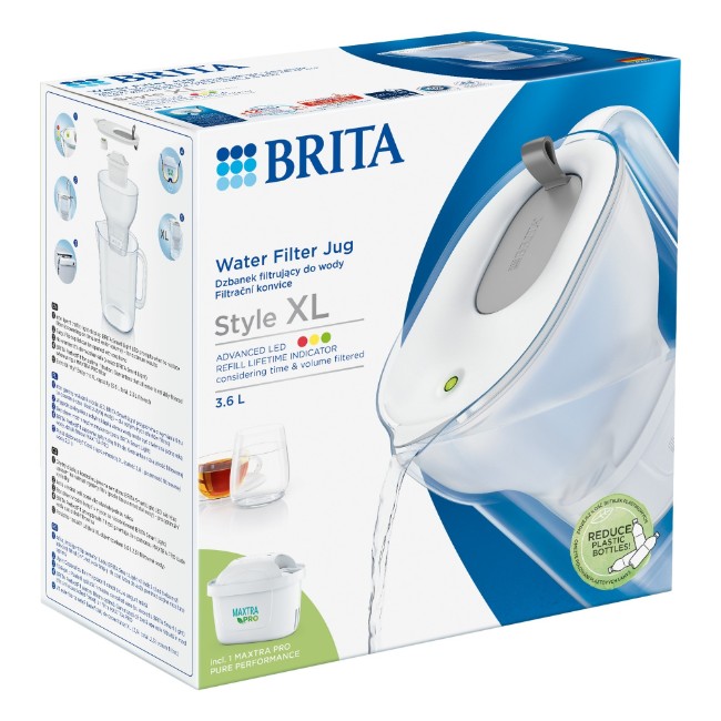 Филтрираща чаша BRITA Style XL 3.6 L Maxtra PRO (сива)