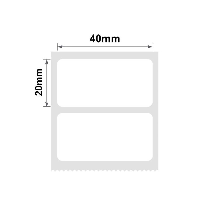 Етикетна стикерна ролка, 40x20 мм, 320 бр./ролка, бяла - NIIMBOT