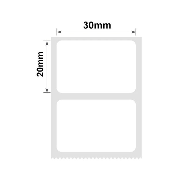 Етикетна стикерна ролка, 30x20 мм, 320 бр./ролка, бяла - NIIMBOT