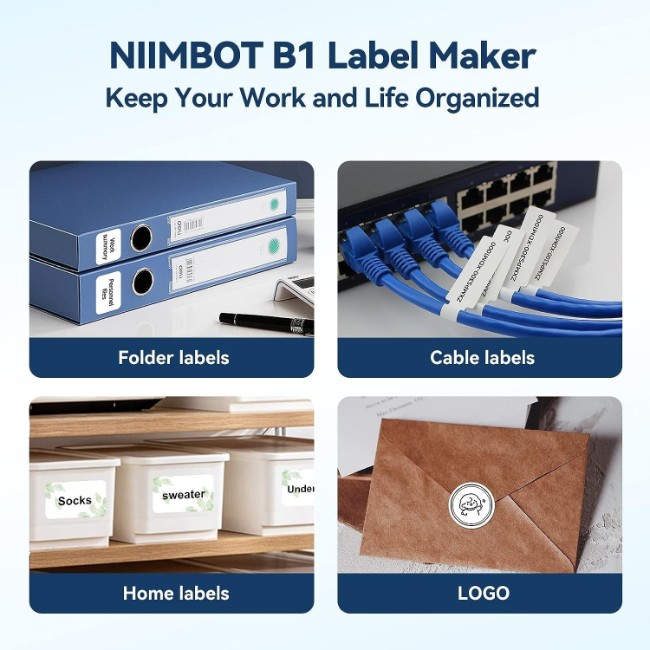 Термоетикетен принтер, преносим, ​​модел B1, Lake Blue - NIIMBOT