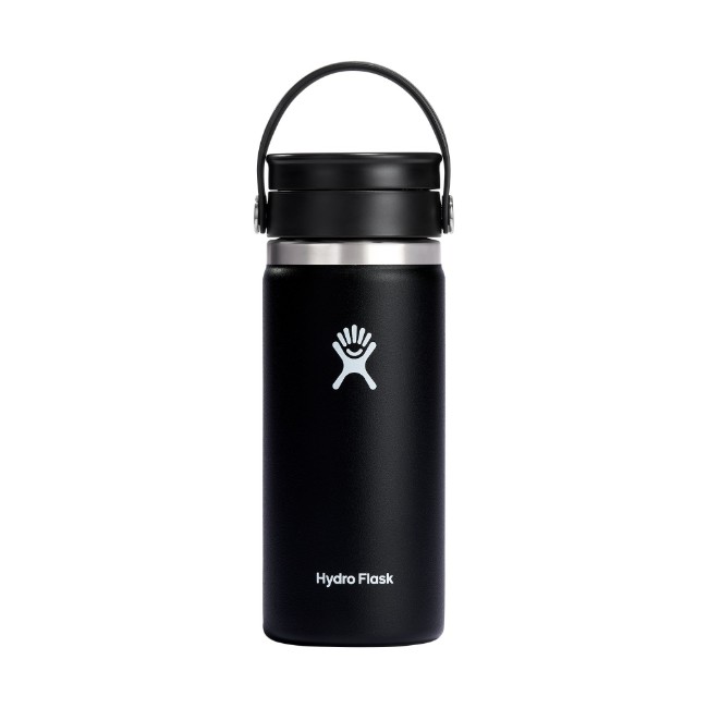 Термоизолираща бутилка, неръждаема стомана, 470 мл, "Wide Sip", черна - Hydro Flask