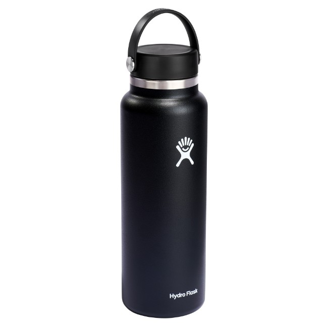 Термоизолираща бутилка, неръждаема стомана, 1.18L, "Wide Mouth", черна - Hydro Flask