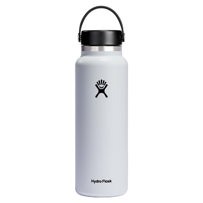 Термоизолираща бутилка, неръждаема стомана, 1.18L, "Wide Mouth", бяла - Hydro Flask