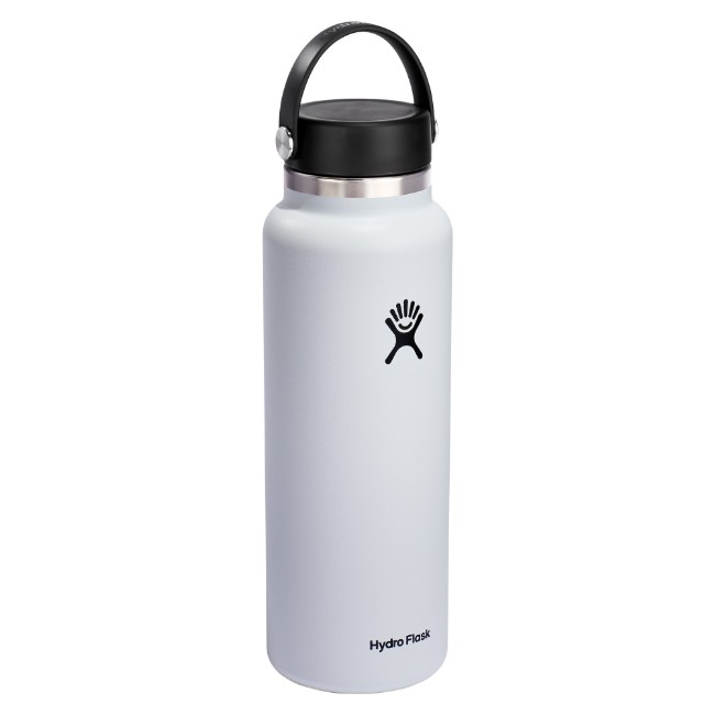 Термоизолираща бутилка, неръждаема стомана, 1.18L, "Wide Mouth", бяла - Hydro Flask