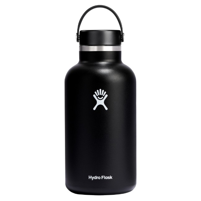 Термоизолираща бутилка, неръждаема стомана, 1.9L, "Wide Mouth", черна - Hydro Flask